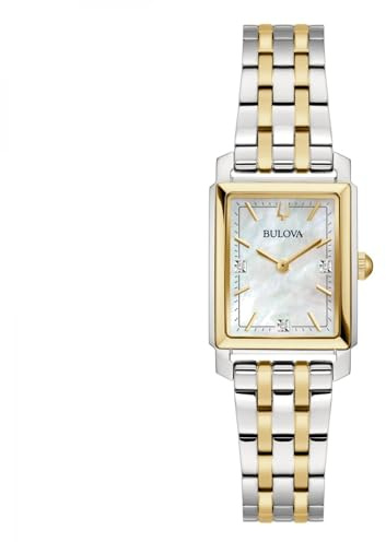 Bulova Sutton Tank Rectangular Time-Only Women's Watch with Mother of Pearl 98P220