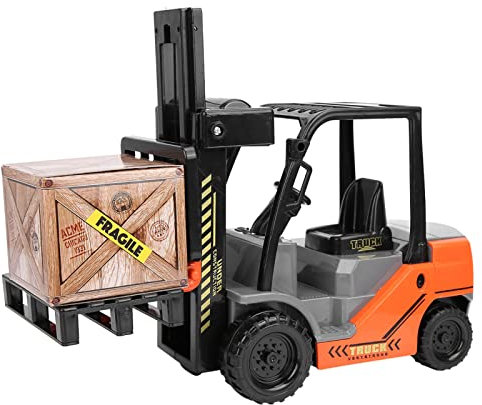 BSTCAR Montacargas a Escala 1:12, Modelo de Juguete, Montacargas de Inercia, Juguete de Regalo con Caja de Paletas, Montacargas en Miniatura, Bonitos Vehículos para Casa de Muñecas