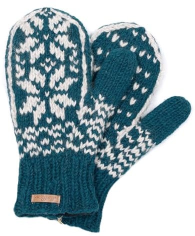 alpengoa Fäustlinge im Norweger Muster Modell Snowmor (Petrol)