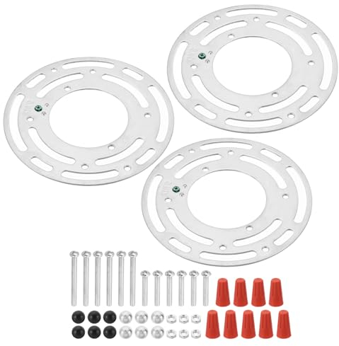 PATIKIL 4 Leuchte Montagewinkel 3 Set Rund Deckenleuchte Platte Kit Wand Stahl Querstange Hardware für Hängeleuchte Kronleuchter