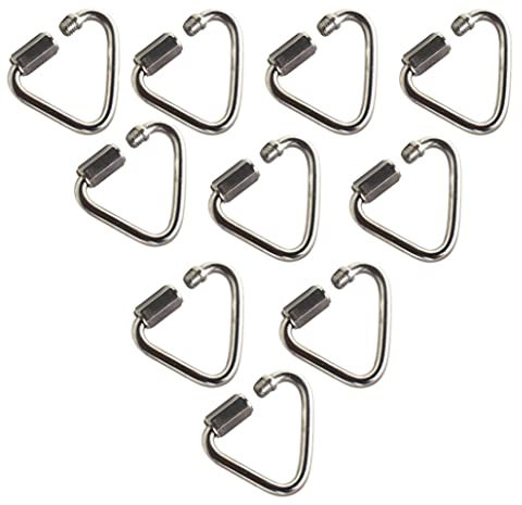 Delta Carabiner Edelstahl Delta Schnellverbindungsanschluss Hochleistungsschrauben Verriegelung Carabiner Clips für Camping Wanderungen M3.5 10pcs