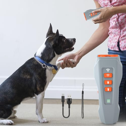 CILIENG Anti Bell Gerät für Hunde, Ultraschall Anti Bell Gerät Bellenstopper Hund mit 3 Frequenzstufen, Wiederaufladbar Anti-Hundebellgerät Sicher für Kleine Mittel Große Hunde(Grau)