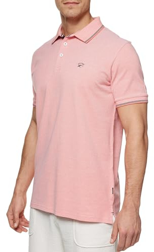 Indicode Herren INSan Jose Poloshirt aus 100% Baumwolle | Herrenpoloshirt Polokragen Baumwollshirt Living Coral, XL