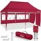 tillvex Tonnelle de jardin pop-up, tente de réception, étanche, pliable, réglable en hauteur, 3 x 6 m, protection UV 50+, avec sac et 3 côtés latéraux, rouge