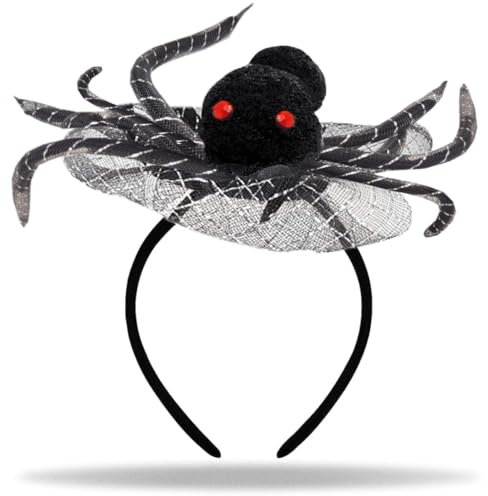 Hatstar Spinnen Haarreif | Haarband Spinne mit roten Augen | Stirnband für Hexen Kostüm | Cospaly Gothic Sexy | Kopfschmuck Haarschmuck Accessoire zu Halloween, Karneval & Fasching