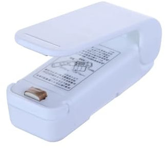 HWJFDC Folienschweißgerät Mini Wärme Tasche Versiegelung Maschine Tragbare Handheld Wärme Vakuum Versiegelung Lebensmittel Tasche Plastiktüte Versiegelung Snack Versiegelung Küche Zubehör(White)