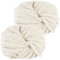 YushengTai Dicke Wolle, 2 Stück 500g Beige Chunky Wolle, Dicke Wolle zum Häkeln Kann zum Stricken von Kissen, Decken, Schals und Mützen Sowie Haustierbetten Verwendet Werden