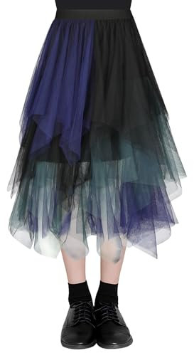 AUYAO Donna Tulle Gonna Irregolare A-Line Midi, Elegante Vintage Casual a Strati per Balletto, Carnevale, Natale, Party, Prom