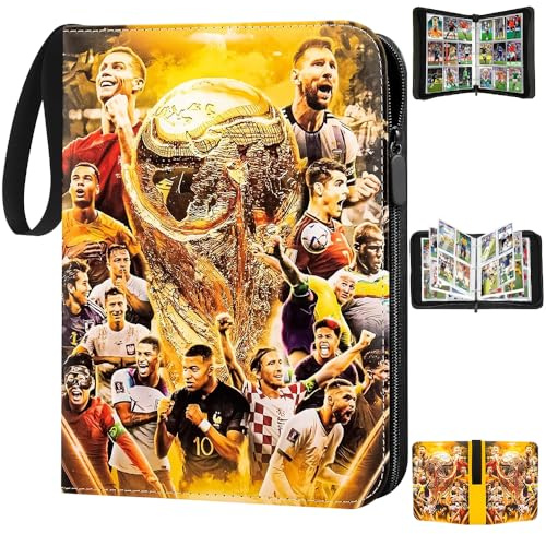 Fußballkarte, Sammleralben 50 Seiten, 400 Karten, Kapazität, | Fußballsalben, Fußballkarten-Sammleralbum, große Kartenhefte, Geschenke für Weihnachten Fußballfan