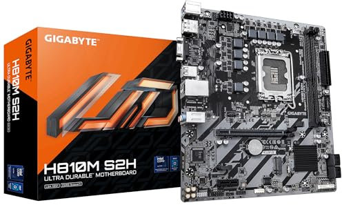 GIGABYTE H810M S2H Scheda madre - CPU Intel Core Ultra (Serie 2), VRM a 4+1+2 fasi, fino a 6400 MHz DDR5, 1xPCIe 4.0 M.2, LAN 1GbE, USB 3.2 Gen 1
