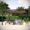 Tonnelle Pergola Aluminium 4x3 m Anthracite - Toile en Polyester Coulissante Rétractable Taupe - Pergola Jardin Exterieur - Résistante aux UV – Havana