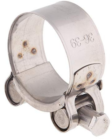 Motorbike Exhaust Clamp Clip Stainless Steel Muffler Silencer Clamps 36-39mm, Silver