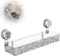 Shower Caddy Suction, 2025 New Bathroom Storage Corrugated Suction Cup Storage Holder, Removable Plastic Shower Shelf No Drilling Wall Mounted Shelves Accessory for Kitchen Bathroom (Transparent)