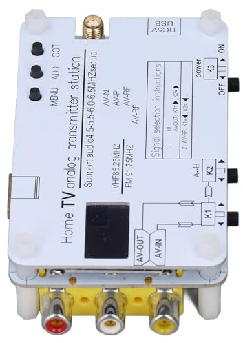 Rushbom Home TV Analog Transmitter Station, Sound Video Signal Transmission AV High Definition Multimedia Interface Input 1080P