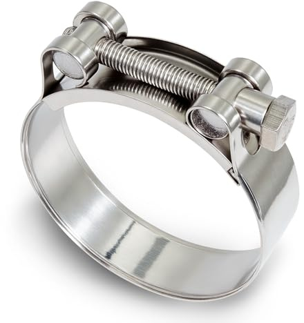 KINETOX 4 Stück Gelenkbolzenschelle Edelstahl 60-63mm Schlauchschellen T Bolt Auspuffschelle Heavy Duty Rohrschellen Anti-Korrosion Quick Release Universal Fit für Autos Schiff Industrie