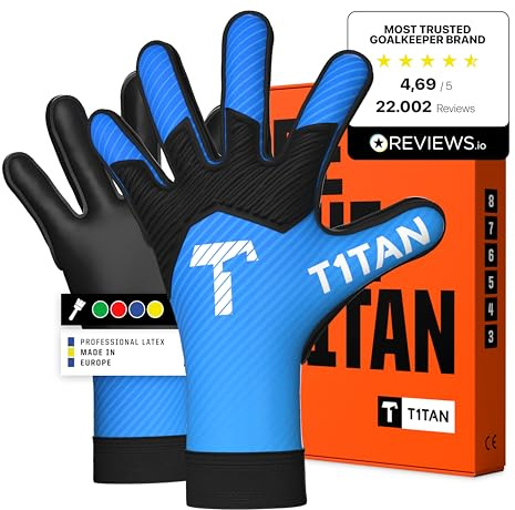 T1TAN Hobby Torwarthandschuhe Kinder AROX, Größe 3-8, 3-14+ Jahre, 3mm Dura Grip, Viele Farben, Torhüter Handschuhe für Jungen, Mädchen & Jugendliche, Fußball Torwarthandschuhe, Atmungsaktiv & Robust