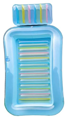 Lit de piscine de bronzage avec oreiller, chaise longue gonflable rectangulaire en PVC avec porte-boissons, flotteurs piscine gonflables portables pour adultes et enfants, piscines, plage, bain