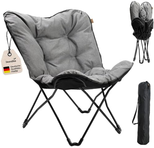 Skandika Campingstuhl Tolga XL | Faltsessel mit Polsterung, faltbar, Sitzhöhe 45 cm, belastbar bis 120 kg, 4,7 kg leicht, mit Tragetasche | Campingsessel, Stuhl für Camping, Festival, Garten, Outdoor