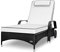 RS Trade Sonnenliege Imola Schwarz - Outdoor Liege mit beständigem Poly-Rattan-Geflecht - verstellbare Rückenlehne & breite Liegefläche - inkl. Kopfteil und Auflage