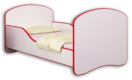 Jugendbett Kinderbett mit einer Schublade und Matratze Weiß ACMA I 140 160 180 (160x80 cm, Rot)