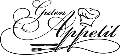 GRAZDesign Wandtattoo Küche Sprüche Guten Appetit | Küchenaufkleber selbstklebend - 124x57cm / 070 schwarz