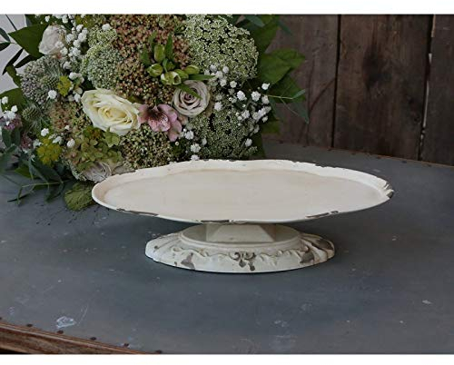 Chic Antique Etagere Platte Ständer Tortenplatte 28x15cm Cremefarben Antikdesign