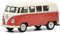Schuco 452017100 VW T1 Bus, beige 1:64 Volkswagen Herz 452017100-VW, Modellauto, Modellfahrzeug, rot, Creme