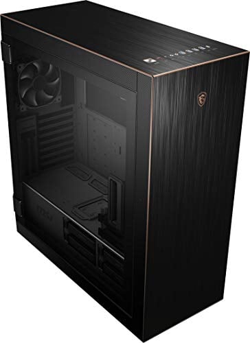 MSI MPG SEKIRA 500G Full Tower Gaming Computer Case (Black with Gold Trim, 2x 200mm + 1x120mm Fans, USB Type-C, Tempered Glass, E-ATX, ATX, mATX, mini-ITX)