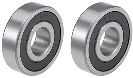sourcing map 2Stk. 6304-2RS Kugellager Rillenkugellager Z2 Doppelt Versiegelt Chromstahl 20mm x 52mm x 15mm Bearing Rollenlager für Skateboard 3D Drucker Roller Inline Skates