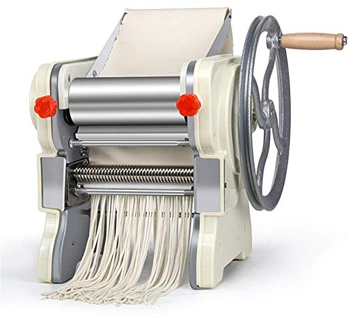Nudelmaschine, Walze und Cutter - Handkurbel - Schneidet den Teig in Spaghetti und Fettuccine - Edelstahloberfläche und verchromte Teile
