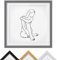 Bild mit Rahmen Kunstdruck - Line Art Frau Akt Schwarz Weiß Farbe Grau 30 x 30cm