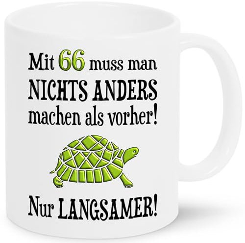 66 Geburtstag Tasse, 66. Geburtstag Geschenk Mann Frau - lustige Sprüche über das Alter, Geburtstagsgeschenk Lustig, 66 Jahre alt Spruch, Kaffeetasse