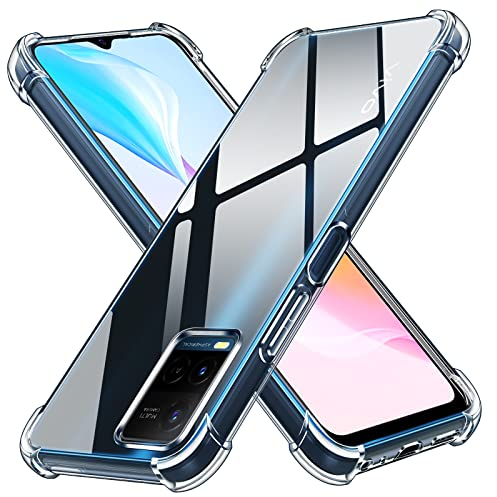 ivoler Klar Silikon Hülle für vivo Y21 / vivo Y21s / vivo Y33s mit Stoßfest Schutzecken, Dünne Weiche Transparent Schutzhülle Flexible TPU Durchsichtige Handyhülle Kratzfest Case Cover
