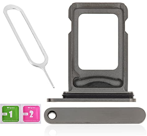 LNONLS Dual-SIM-Kartenfachhalter für iPhone 13 Pro/13 Pro Max mit wasserdichtem Gummiring und SIM-Kartenfach, offener Auswurfstift (alle Träger) (Graphit)