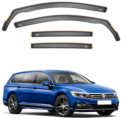 ISPEED Wind Deflectors For VW Passat B8 2015-2023 5 Door Estate 4pc Set - Sun Visors/Rain Guard/Wind Defenders - In-Channel Type