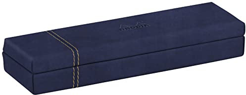 Rhodia 194519C - Stiftetui 21x5, 5x3 cm, elegant aus Kunstleder, ideal für Stifte, Pinsel & Kugelschreiber, 1 Stück, Nachtblau