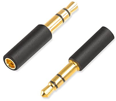 okcsc 3.5mm Male to MMCX Female Adapter Work for DENON AH-D9200 D7200 SONY MDR-Z1R MDR-Z7 Hifiman HE1000, MMCX Cable to Connected with 3.5mm Audio Headphones DIY Connector Adapter (3.5mm-MMCX Black)