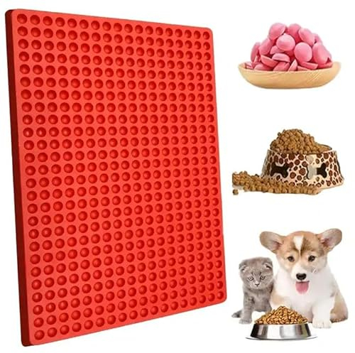 468 Löcher Backmatte Hundekekse, Mini Hemisphäre Silikon Backmatte, Hitzebeständig & Lebensmittelecht, Antihaftend Hundeleckerli Backmatte für Hundekekse, Backform, Pralinenform