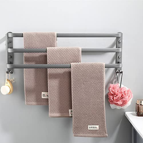 Porte Serviette Salle De Bain, éTagèRe Serviette De Bain 3 Barres En Aluminium, Porte Serviette Murale, Barres Porte-Serviettes, Facile à Installer, Pour Salle De Bain, Cuisine (Gris Pistolet),60cm