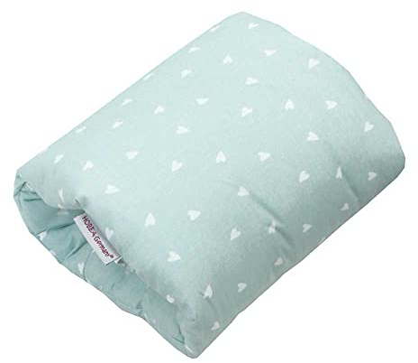 HOBEA-Germany Ministillkissen Arm-Stillkissen kleines Stillkissen für unterwegs Stillmuff Reisestillkissen in verschiedenen Designs, Modell:Herzen pastellgrün