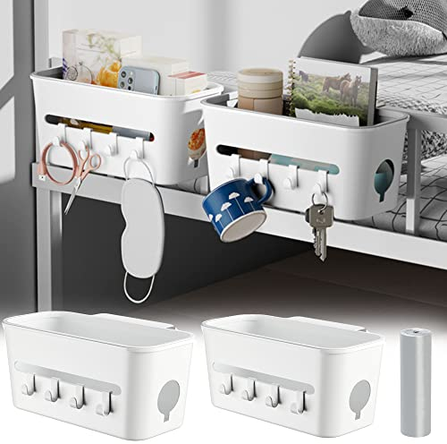 Bett Hängekorb mit 4 Haken Aufbewahrung von Kleinigkeiten Eingedickter Kunststoff Bett Organizer zum Einhängen Kann als Mülleimer Verwendet Werden Bettaufbewahrung Aufbewahrung Schere Headset Magazin