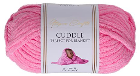 Utopia Crafts Cuddle Super Chunky Chenille-Garn zum Stricken und Häkeln, 100 g – 60 m, Hot Pink