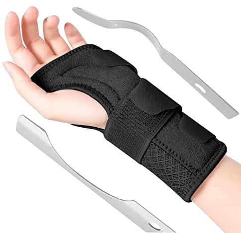 MILAIUN Handgelenkstütze mit Metallschiene-Stabilisator-Verstellbare Tag-Nacht-Handgelenkbandage für Männer Frauen-Handgelenk Bandagen für Tendinitis Arthritis(S/M, Rechte Hand)