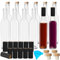 DHSBTLS 12 Stück 500 ml klare Glasflaschen mit Holzkorkendeckel & Versiegelung Schrumpfkapseln, Heimbrauen & Entsaften Flaschen für Bordeauxwein, Getränke, Sekt, Kefir, Dekor