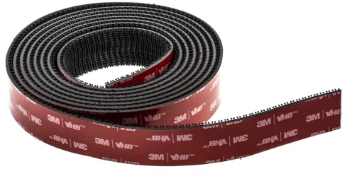 3M Dual Lock SJ3870, 1 Klebebandstreifen zur Befestigung für Autos, Dashcams, Go Pro, Mautzahlungshalterung, Druckverschluss, hochklebendes Produkt, Schwarz (25,4 mm x 2 m)