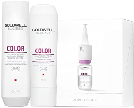 Goldwell Dualsenses Color Brilliance Shampoo 250ml Conditioner 200ml Serum 12x18ml