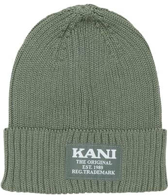 Karl Kani Unisex KA-233-006-3 KK Woven Retro Classic Beanie Dusty Green, one Size