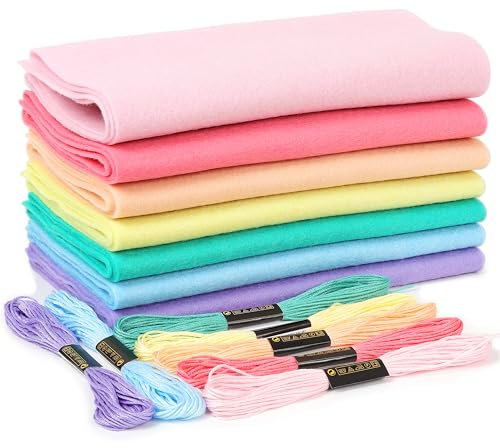 ZAIONE Lot de 7 rouleaux de feutrine douce pastel arc-en-ciel 21 x 90 cm pour la fête des mères