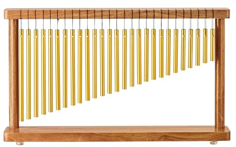 Sonic Energy Table Chimes – Metallisches Klangspiel mit 27 Stäben in Padouk Holz-Halterung – Für Klangreise und Klangbad (TCH27RP)