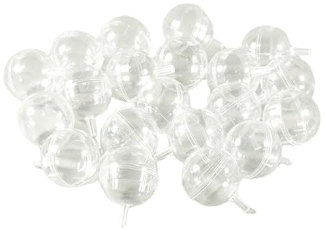 Kalttoy Transparente Schokoladenkugel-Halter, Kunststoff, für Süßigkeiten, Blumenstrauß, Blumenverpackung, Halterung, rund, Bonbonpapier, Geschenk, dekoratives Accessoire, 20 Stück